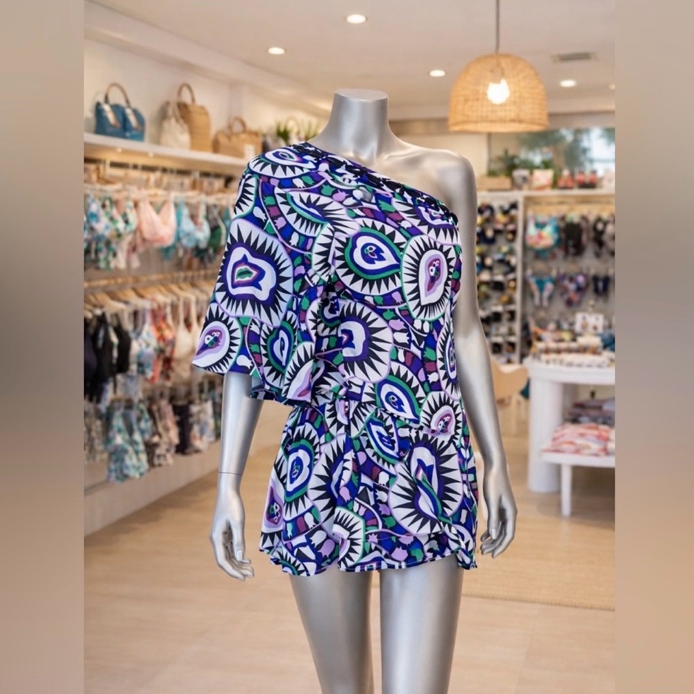 Rachel Lym Layhela One Shoulder Swim Cover-Up
